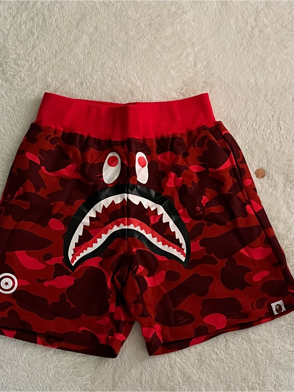 BAPE Red Camo Shorts